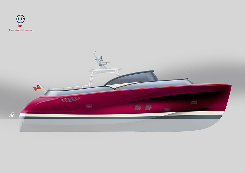 This 15.25 metre (50 foot) motorboat plays homage to the iconic Riva Aquarama speedboat.  However, this larger vessel boasts 3 staterooms, an interior lounge, galley, and more practical deck, exterior seating, and helm layout. 